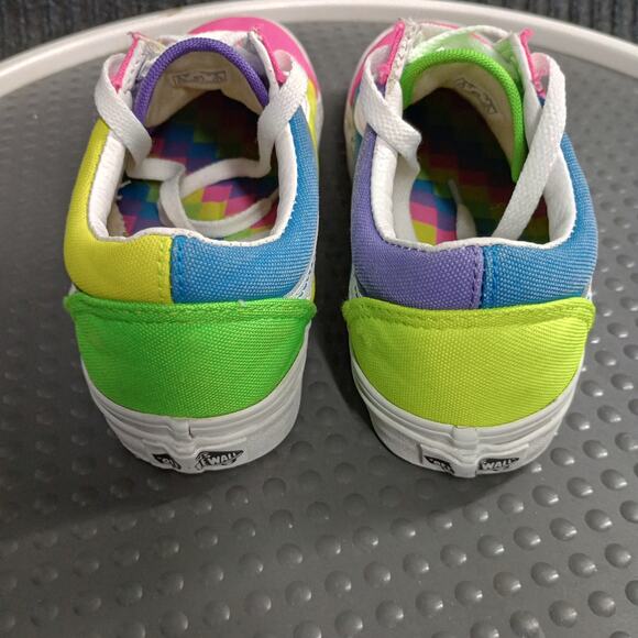 Vans Old Skool Neon Color Block Women 5.5 Skate Sneaker - Picture 6 of 6